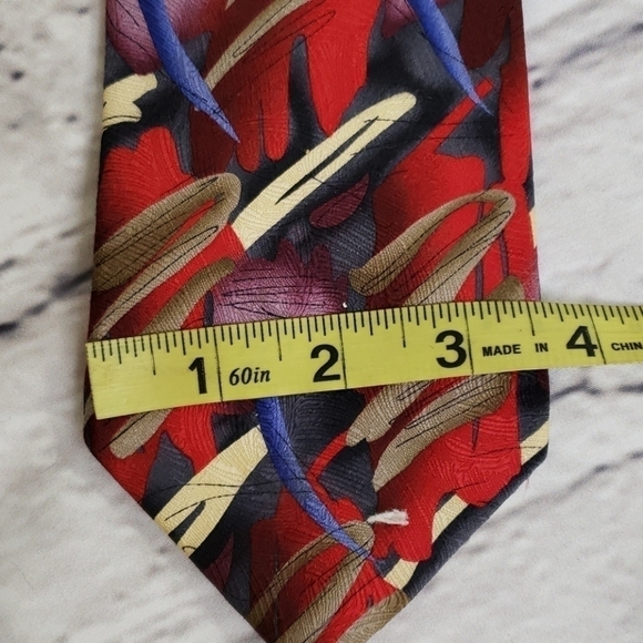 J. Garcia Zoot Coll 54 Silk Tie EUC 60" Red Tan Ye - Picture 9 of 10